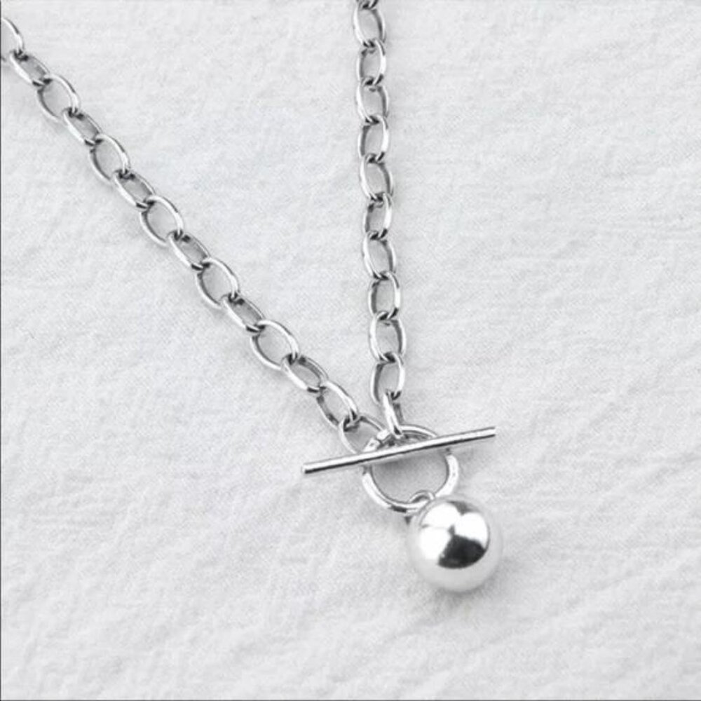 18” NEW 925 STERLING SILVER ROUND BEAD NECKLACE - Picture 6 of 6